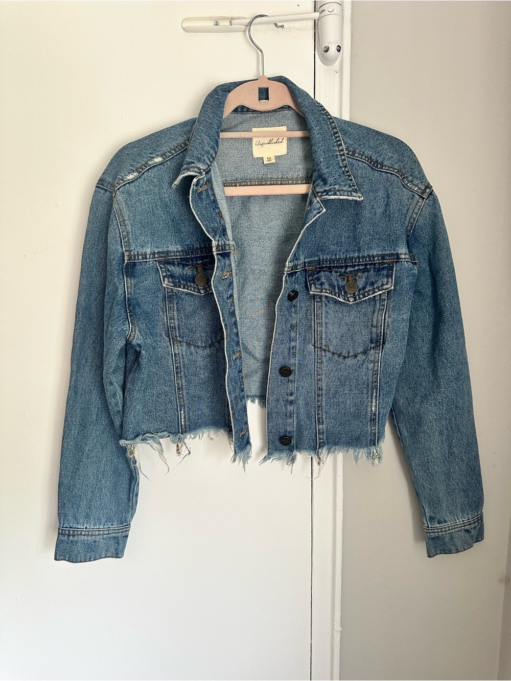 Cropped spring denim jean jacket - Size M